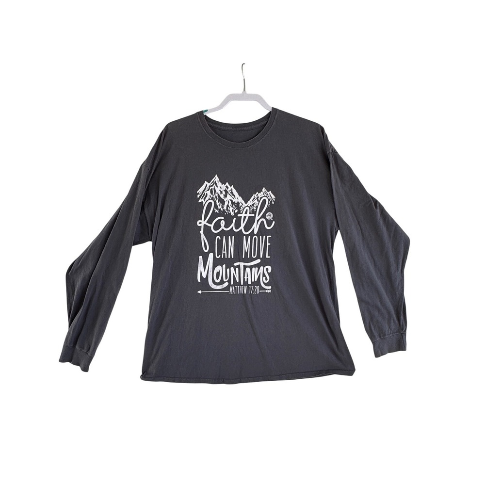 Girlie Girl Originals Faith Can Move Mountains Graphic Long Sleeve Shirt Women's